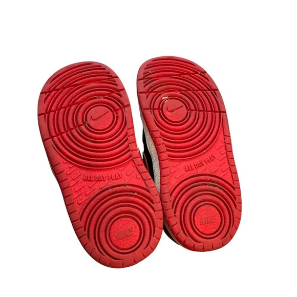 Nike Court Borough Low 2 Black/University Red-White Kids Youth BQ5451 007 Sz 7C - Picture 7 of 9